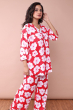 RED RAYON PRINTED CO ORD SET