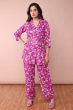 MAGENTA RAYON PRINTED CO ORD SET