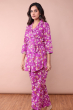 MAGENTA RAYON PRINTED CO ORD SET