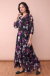 MULTICOLORED CHIFFON PRINTED LONG DRESS