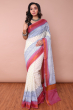 Cream Printed Kerala Cotton Saree