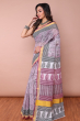 Violet Printed Kerala Cotton Saree