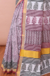 Violet Printed Kerala Cotton Saree