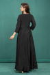 BLACK DOLA SILK EMBROIDERED EXCLUSIVE LONG DRESS