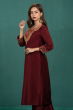 MAROON EMBROIDERED DOLA SILK LONG KAMEEZ