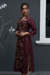 MAROON TUSSAR EMBROIDERED LONG KAMEEZ