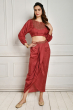 RUST EMBROIDERED SILK DHOTI SET