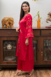 FUCHSIA EMBROIDERED MASHRU SILK EXCLUSIVE PALAZZO SET