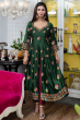 BOTTLE GREEN MASHRU SILK EXCLUSIVE ANARKALI