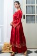 RED SEQUIN EMBROIDERED MASHRU SILK EXCLUSIVE ANARKALI SET