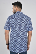 BLUE COTTON PRINTED HALF SHIRT