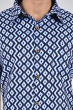 BLUE COTTON PRINTED HALF SHIRT