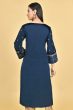 NAVY BLUE EMBROIDERED MASHRU EXCLUSIVE LONG KAMEEZ