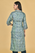 GREEN TUSSAR PRINTED EXCLUSIVE LONG KAMEEZ