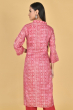 PINK TUSSAR PRINTED EXCLUSIVE LONG KAMEEZ