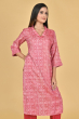 PINK TUSSAR PRINTED EXCLUSIVE LONG KAMEEZ