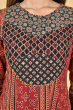 RUST AJRAK PRINTED COTTON LONG KAMEEZ