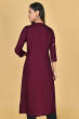 WINE RAYON EMBROIDERED LONG KAMEEZ