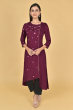 WINE RAYON EMBROIDERED LONG KAMEEZ