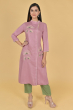 MAUVE RAYON EMBROIDERED LONG KAMEEZ