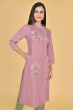 MAUVE RAYON EMBROIDERED LONG KAMEEZ