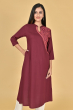 MAROON RAYON EMBROIDERED LONG KAMEEZ