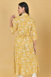 YELLOW RAYON PRINTED LONG KAMEEZ