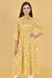 YELLOW RAYON PRINTED LONG KAMEEZ