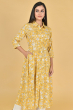 YELLOW RAYON PRINTED LONG KAMEEZ