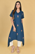 BLUE RAYON EMBROIDERED LONG KAMEEZ