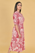 RED RAYON PRINTED LONG KAMEEZ