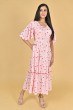 PINK RAYON PRINTED LONG DRESS