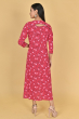 RED RAYON PRINTED EXCLUSIVE LONG DRESS