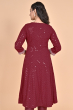 Maroon Chikankari Long Kameez