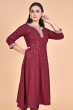 Maroon Chikankari Long Kameez