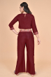 MAROON DOLA SILK EMBROIDERED PANT SET