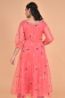 PINK PRINTED ORGANZA LONG KAMEEZ