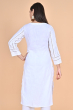 WHITE EMBROIDERED COTTON LONG KAMEEZ