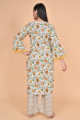 YELLOW COTTON PRINTED PANT SET