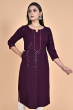 violet chikankari LONG KAMEEZ