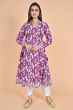 PURPLE COTTON PRINTED LONG KAMEEZ