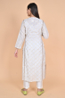 OFF WHITE CHANDERI LONG KAMEEZ