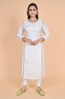 OFF WHITE CHANDERI LONG KAMEEZ