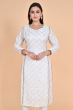 OFF WHITE CHANDERI LONG KAMEEZ