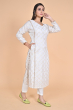 OFF WHITE CHANDERI LONG KAMEEZ