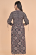 BLACK AJRAK PRINTED LONG DRESS