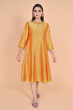 YELLOW EXCLUSIVE CHANDERI LONG KAMEEZ