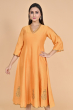 Yellow Exclusive Chanderi Long Kameez