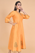 Yellow Exclusive Chanderi Long Kameez