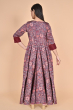 MAROON PRINTED DOLA SILK LONG DRESS